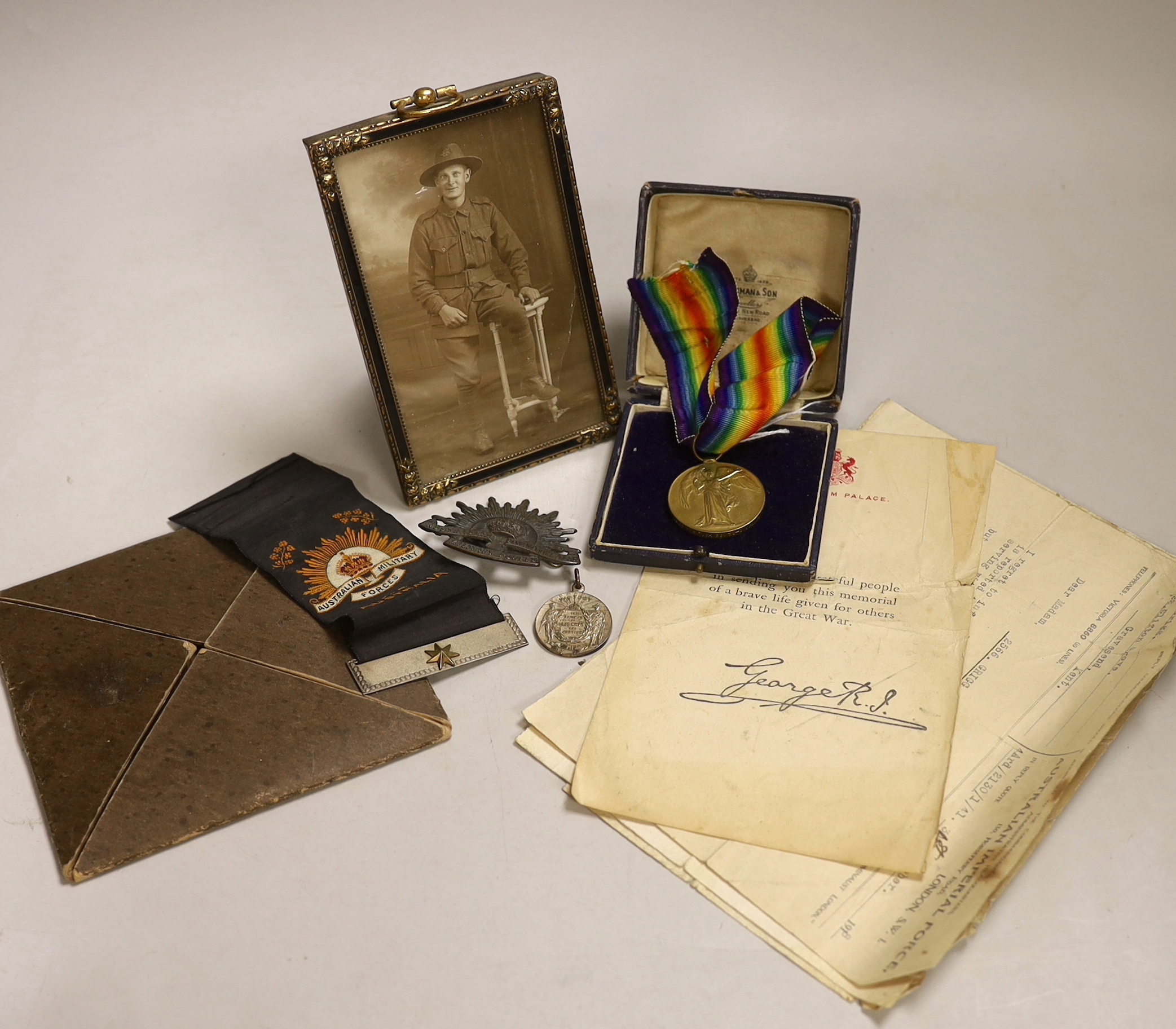 A WWI death plaque and Victory Medal to 2566 Private Thomas Grigg 38th Battalion, Australian Imperial Force